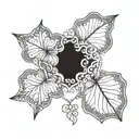 belly button moon leaf clover tattoo design idea