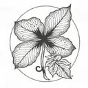 belly button moon leaf clover tattoo design idea