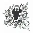 belly button moon leaf clover tattoo design idea