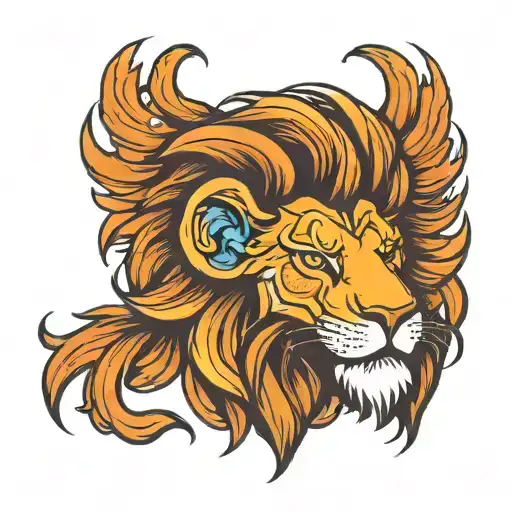 rubber ducky lion mane tattoo design idea