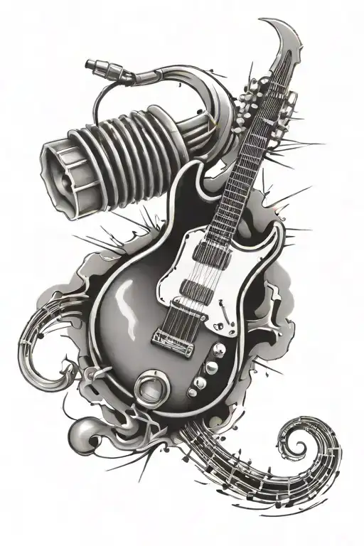 Music tab mic rock inspired tattoo tattoo design idea