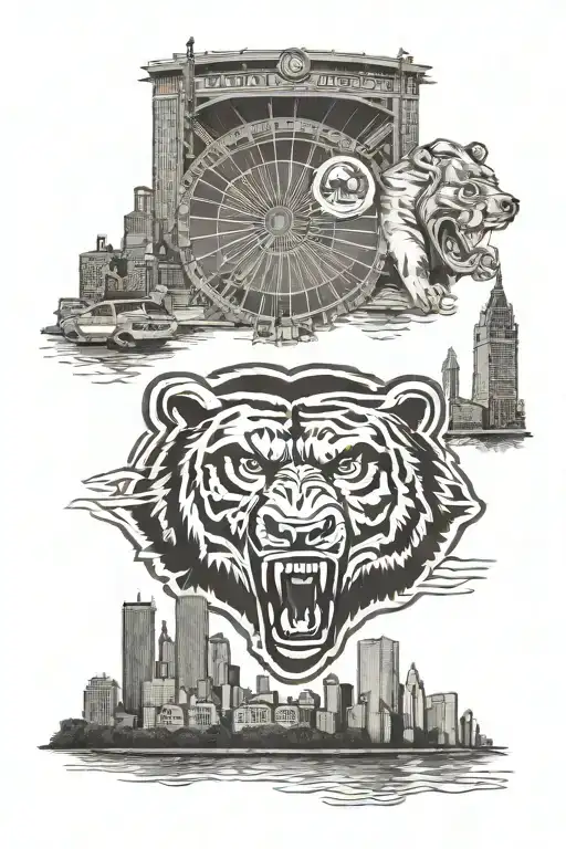 Chicago cubs , Chicago bears, Chicago Skyline, Chicago theather  tattoo design idea