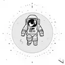 astronaut floating in space  tattoo design idea