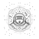 astronaut floating in space  tattoo design idea