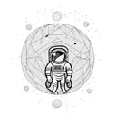 astronaut floating in space  tattoo design idea