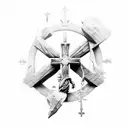 cross with gods creation wording  tattoo design idea