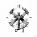 cross with gods creation wording  tattoo design idea