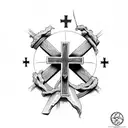 cross with gods creation wording  tattoo design idea