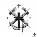 cross with gods creation wording  tattoo design idea