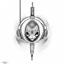 tribal tatoo with headphones and microphone tattoo design idea
