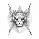 tribal tatoo with headphones and microphone tattoo design idea