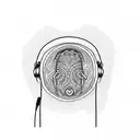 tribal tatoo with headphones and microphone tattoo design idea