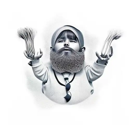 we will be children behind our beards tattoo design idea