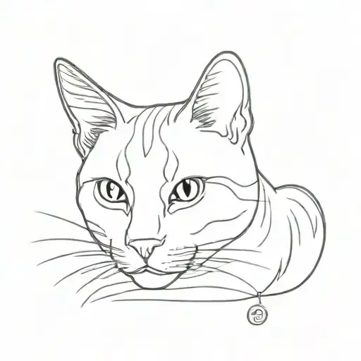 Ginger cat outline tatoo design tattoo design idea