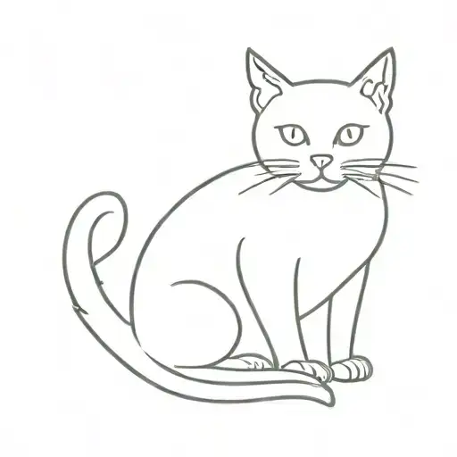 Ginger cat outline tatoo design tattoo design idea