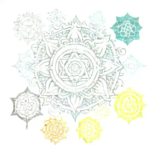 chakra symbols tattoo design idea