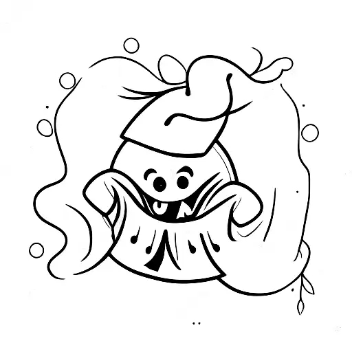 cute ghost excited for Christmas  tattoo design idea