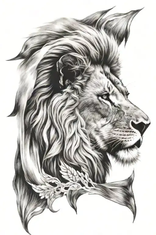Lion head tattoo design idea