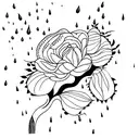no rain no flowers stem tattoo design idea