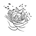 no rain no flowers stem tattoo design idea