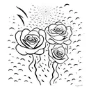 no rain no flowers stem tattoo design idea