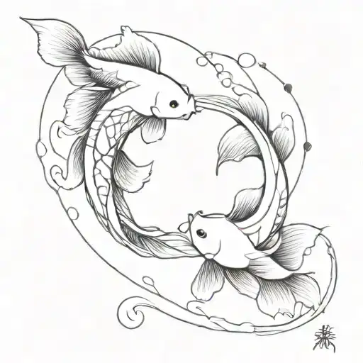 twin koi tattoo, except the koi are replaced with dragons, one black and one without color tattoo design idea