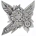 Gitxsan totem pole sleeve  tattoo design idea