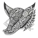 Gitxsan totem pole sleeve  tattoo design idea