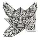 Gitxsan totem pole sleeve  tattoo design idea