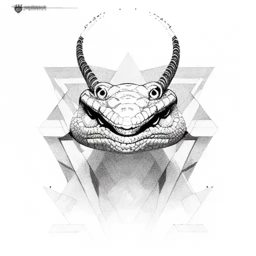  on the  background ornatemt with snake and m tattoo design idea