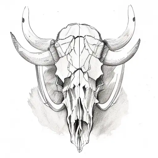  buffalo skull  tattoo design idea