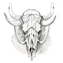  buffalo skull  tattoo design idea
