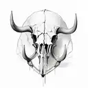  buffalo skull  tattoo design idea
