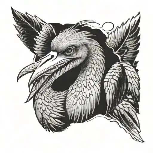 shoebill stork tattoo design idea