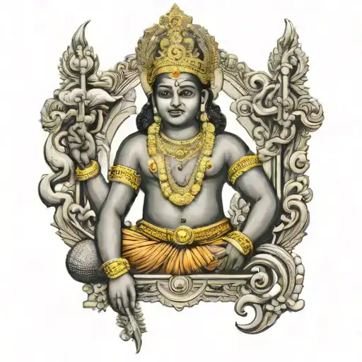 murugan vel with pattai tattoo design idea