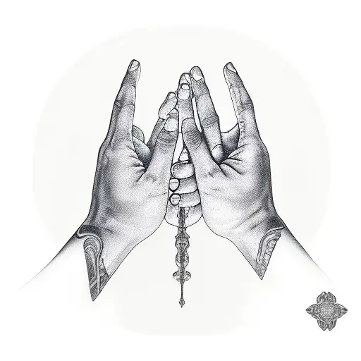 prayer hands tattoo design idea