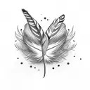 Feather with the Text "Trust the process" tattoo design idea