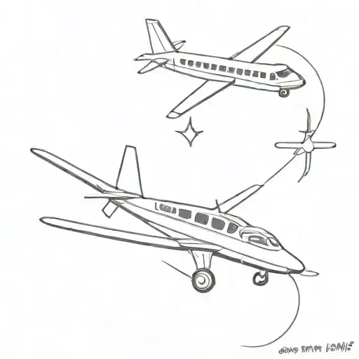 infinite and small airplane and trading candles tattoo design idea