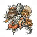 four stones tattoo design idea