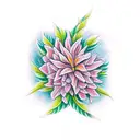 Hummingbird and celosia flower tattoo design idea