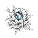 Hummingbird and celosia flower tattoo design idea