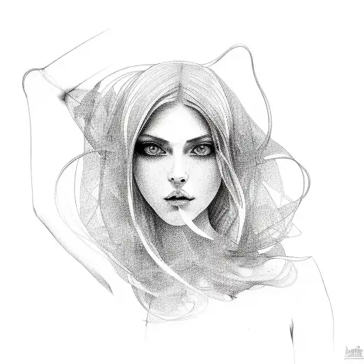 nude lady tattoo design idea