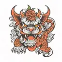 fu dog tattoo design idea