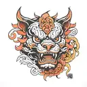 fu dog tattoo design idea