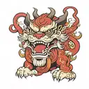 fu dog tattoo design idea