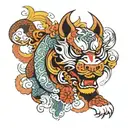 fu dog tattoo design idea