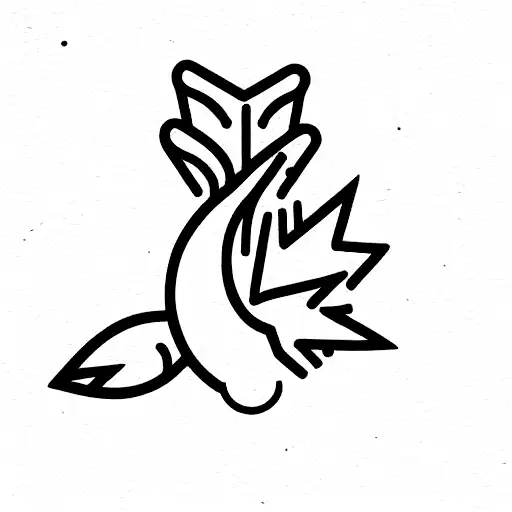 an acorn with cat ears tattoo design idea