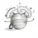 an acorn with cat ears tattoo design idea