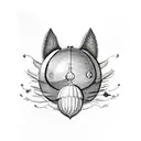 an acorn with cat ears tattoo design idea