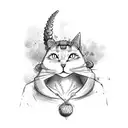 an acorn with cat ears tattoo design idea